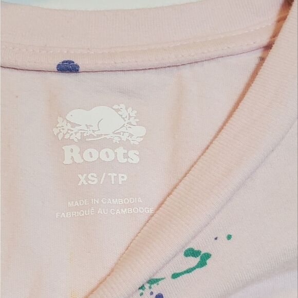 X-Small Gap Pink Graphic Tee with Colorful Accents Paint Splatter 100% Cotton - Picture 6 of 7